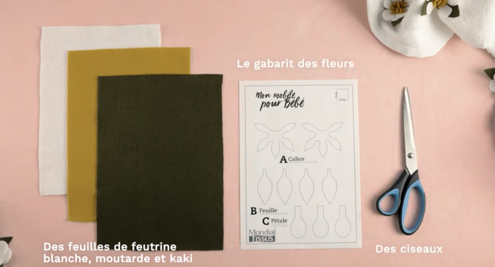 Mobile Fleuri en feutrine pour la chambre de bébé